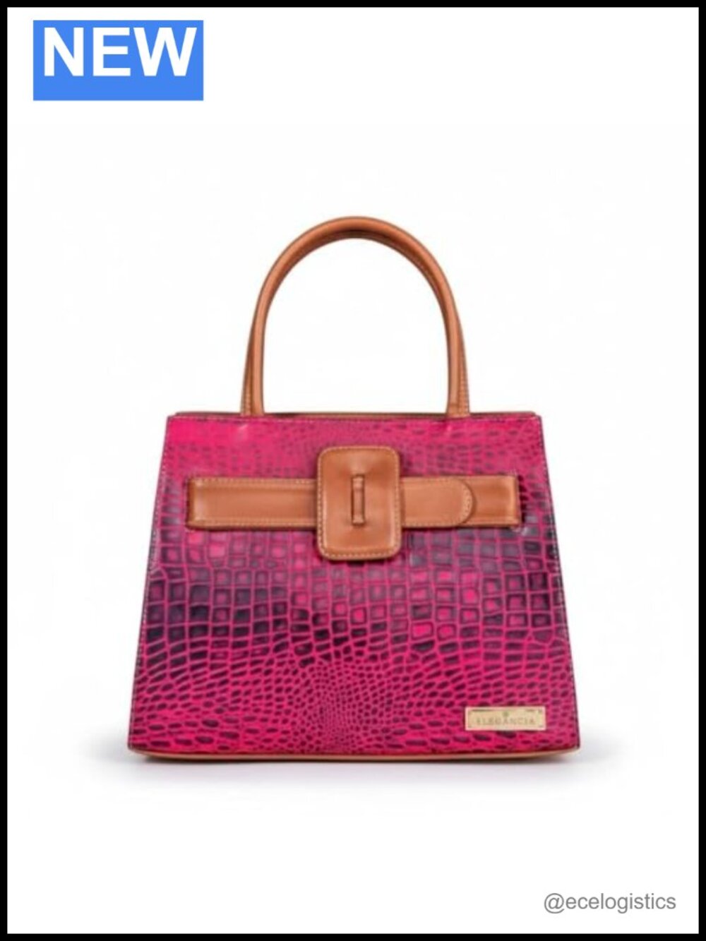 Handcrafted Genuine Leather Top Handle Satchel Bag Shoulder Purse Croc Texture